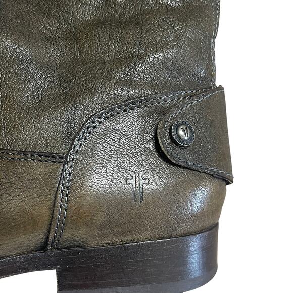 Frye Women's Melissa Button Tall Distressed Leather Boot' s Size 10B - Picture 3 of 7